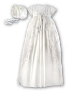 Lace and Silk Christening Gown and Bonnet