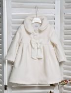 Ivory Coat with bow detail