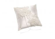Ring Cushion with 3D Lace Flowers
