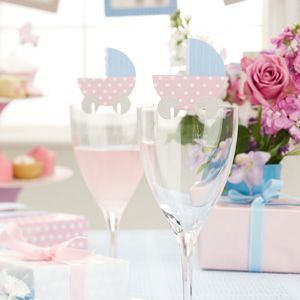 Tiny Feet Place Cards on Glass