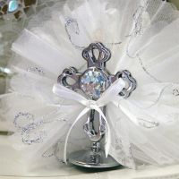 Mini Chrome Cross with a Swarovski Crystal