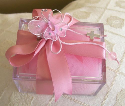Transparent Box Christening Favour