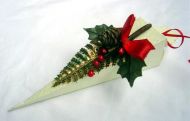 Cone Shape Christmas Favour with Holly