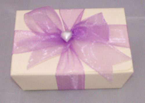 Greek Wedding Favour Box with Organza Ribbon
