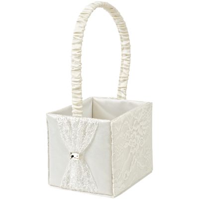 Lace Square Flower Girl Basket