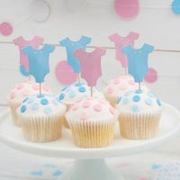 Little Lady or Mini Mister Baby Grow Cupcake Toppers